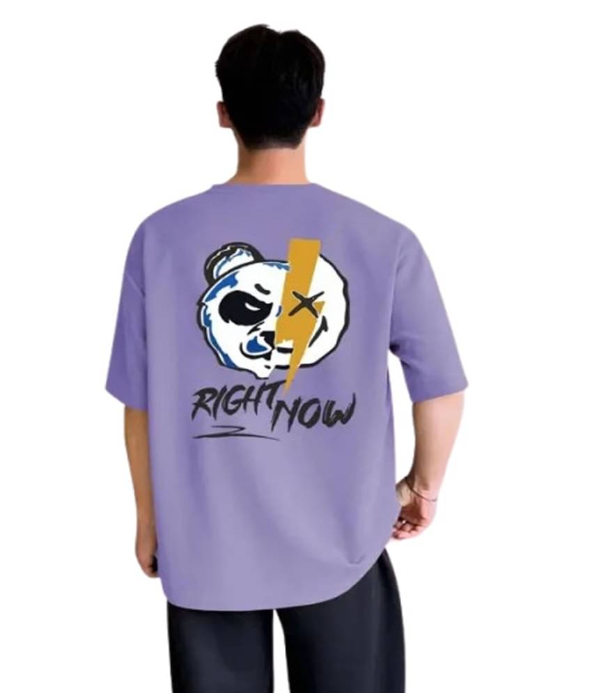 Stelino Men Cotton Blend Oversized Fit Printed T-Shirt ( Purple ) Stelino Men Cotton Blend Oversized Fit Printed T-Shirt ( Purple )