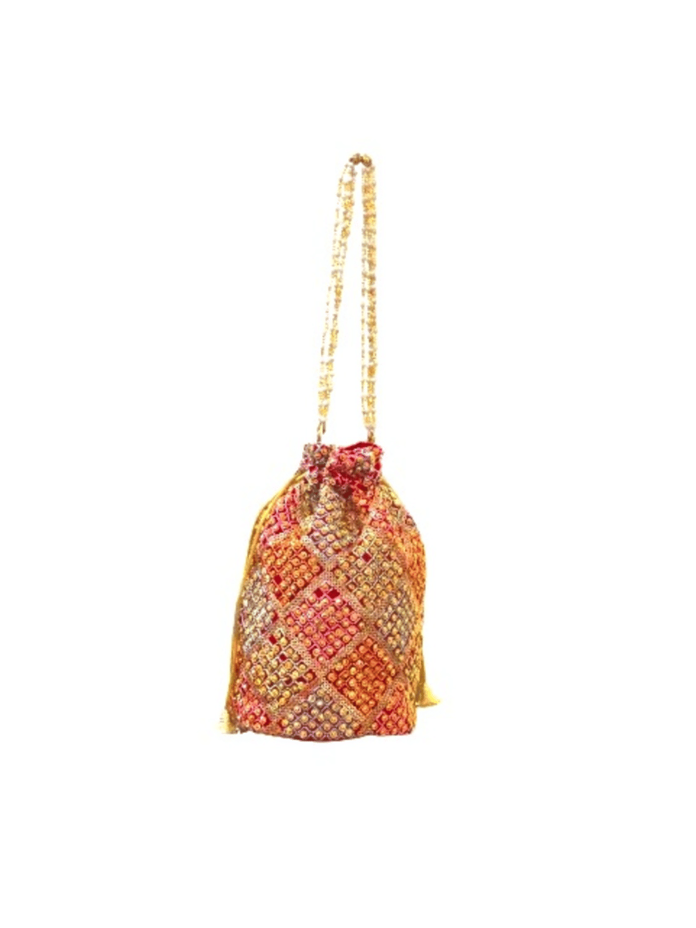     			Sunvika House Red Fabric Potli