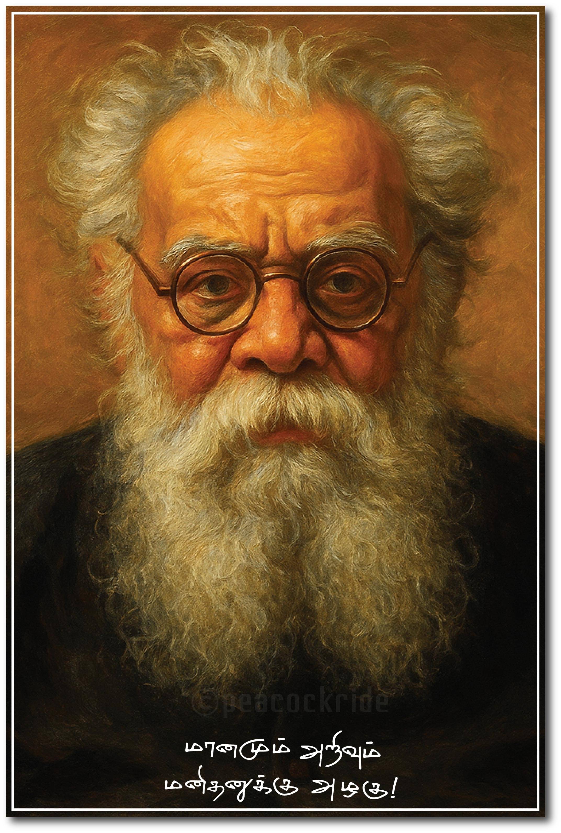     			Thanthai Periyar I Periyar I Maanamum Arivum I Tamil Quote I Wall Poster