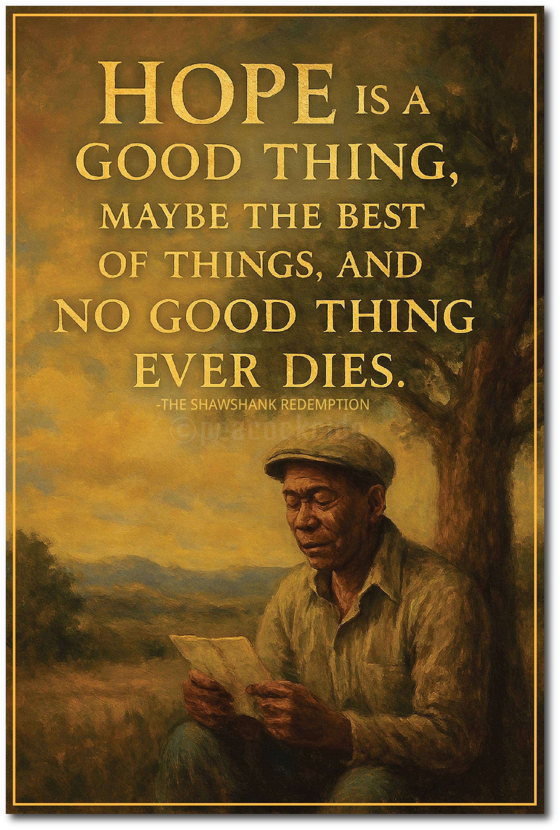 The Shawshank Redemption I Hope is a Good Thing I Hollywood Quotes I Inspirational I Motivational Quote I Movie Quotes Wall Poster The Shawshank Redemption I Hope is a Good Thing I Hollywood Quotes I Inspirational I Motivational Quote I Movie Quotes Wall Poster
