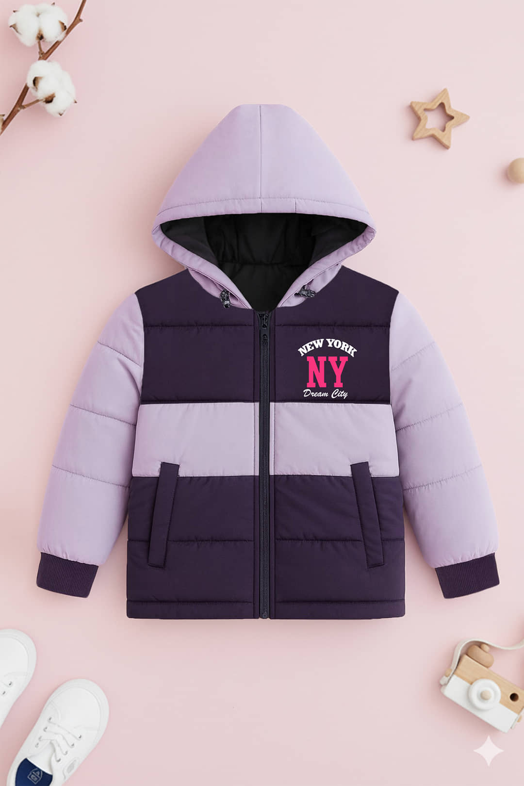 Trampoline Girls Polyester Quilted & Bomber Jacket For ( Pack of 1 , Purple ) - Jackets & Coats | Buy online on ZillyBuy