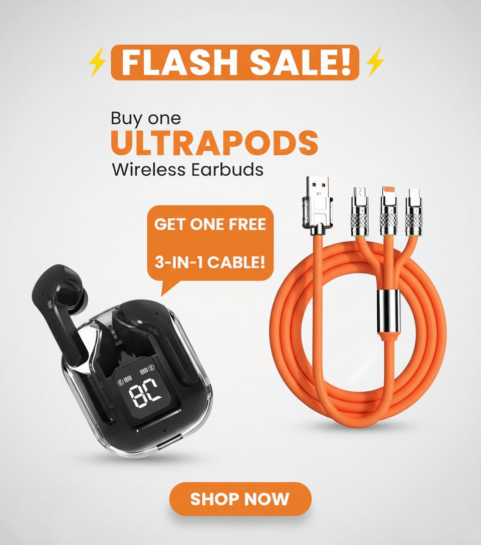     			Tws Ultrapods display bluetooth, Earbuds Pro + 3 in 1 data fast cable ,  Bluetooth Headphone + 3  in 1 charging cable