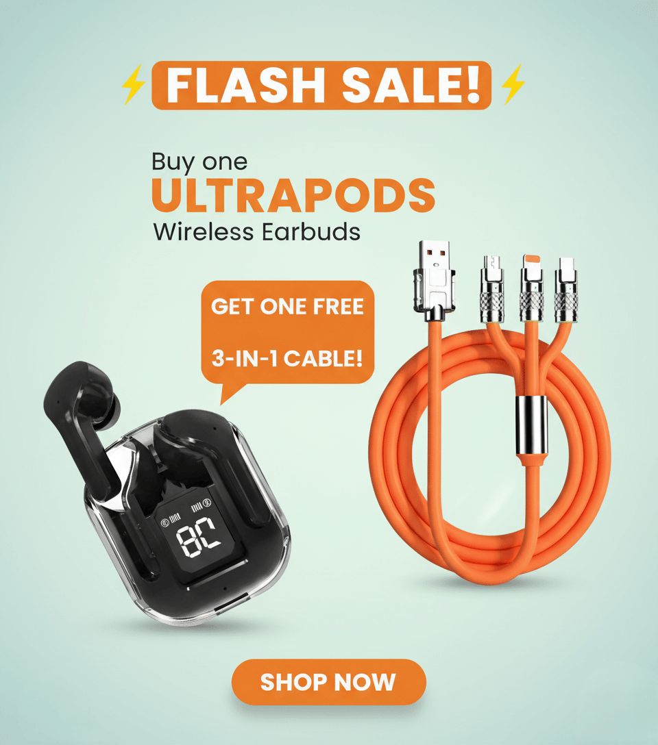     			Tws Ultrapods display bluetooth, Earbuds Pro + 3 in 1 data fast cable ,  Bluetooth Headphone + 3  in 1 charging cable