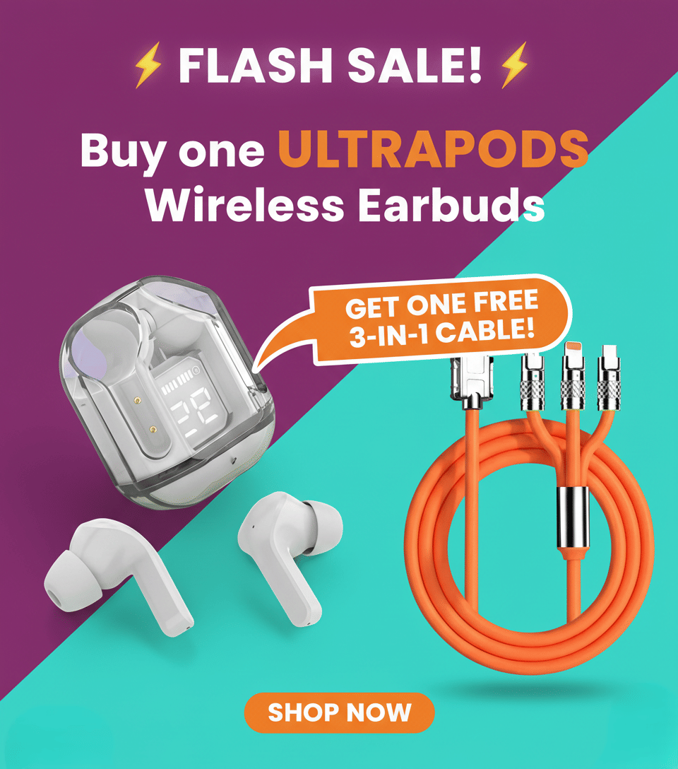     			Tws Ultrapods display bluetooth, Earbuds Pro + 3 in 1 data fast cable ,  Bluetooth Headphone + 3  in 1 charging cable