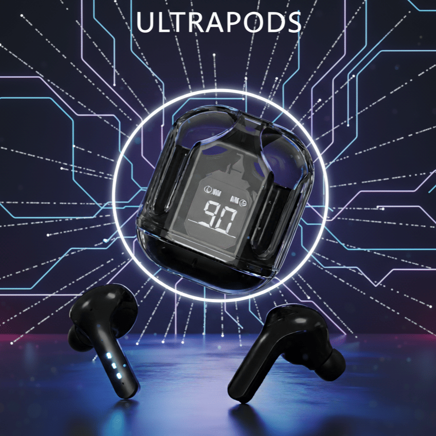     			Ultrapods in-Ear Wireless Earbuds, Ultrapods max TWS Bluetooth Earphones with Charging Case and LED Digital Display, Microphone, Bluetooth Devices
