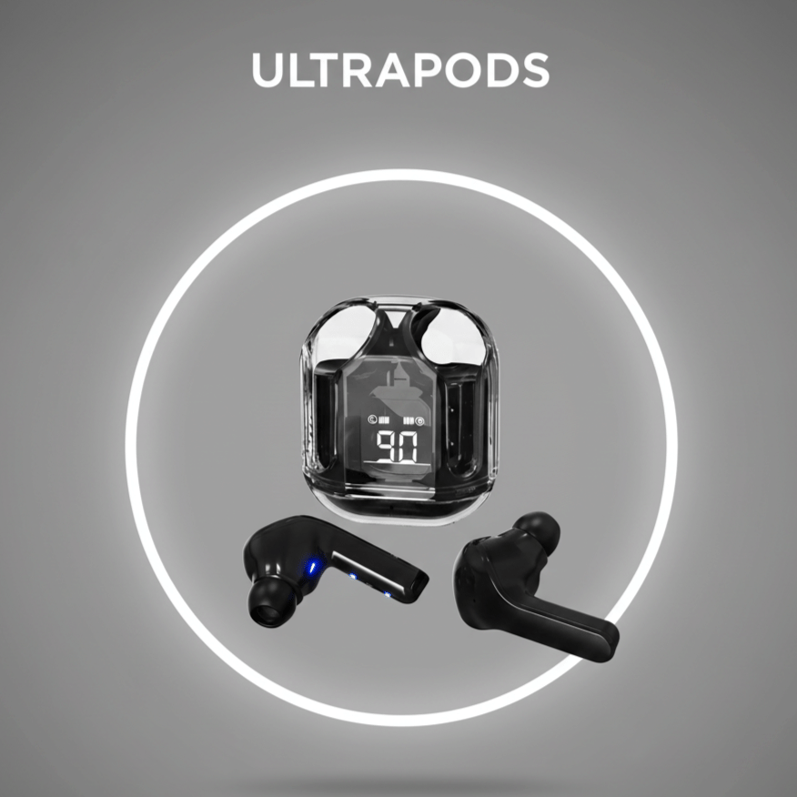     			Ultrapods in-Ear Wireless Earbuds, Ultrapods max TWS Bluetooth Earphones with Charging Case and LED Digital Display, Microphone, Bluetooth Devices