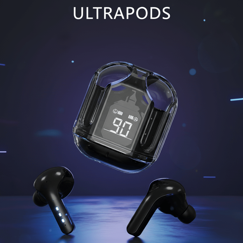     			Ultrapods in-Ear Wireless Earbuds, Ultrapods max TWS Bluetooth Earphones with Charging Case and LED Digital Display, Microphone, Bluetooth Devices