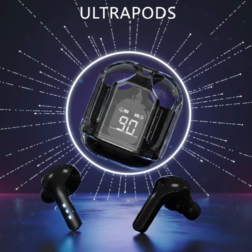     			Ultrapods in-Ear Wireless Earbuds, Ultrapods max TWS Bluetooth Earphones with Charging Case and LED Digital Display, Microphone, Bluetooth Devices