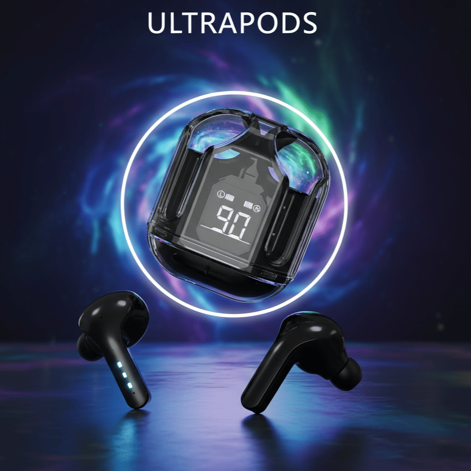     			Ultrapods in-Ear Wireless Earbuds, Ultrapods max TWS Bluetooth Earphones with Charging Case and LED Digital Display, Microphone, Bluetooth Devices