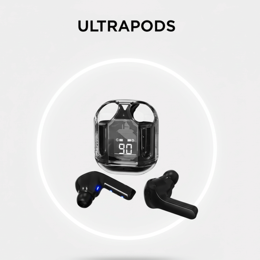     			Ultrapods in-Ear Wireless Earbuds, Ultrapods max TWS Bluetooth Earphones with Charging Case and LED Digital Display, Microphone, Bluetooth Devices