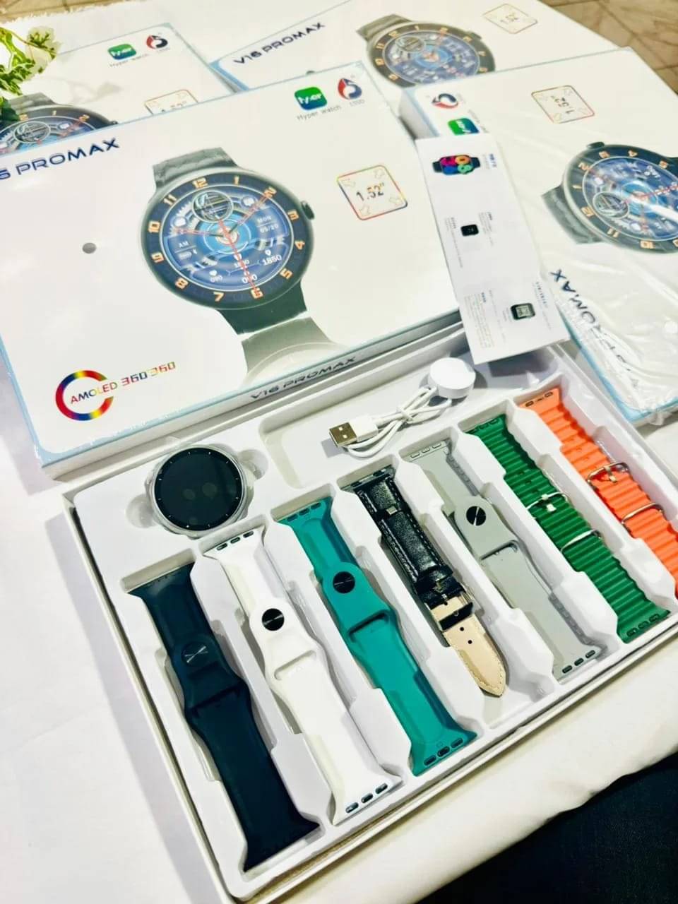 V16 pro max 7 in 1 Belts Round Dial Smartwatch V16 pro max 7 in 1 Belts Round Dial Smartwatch