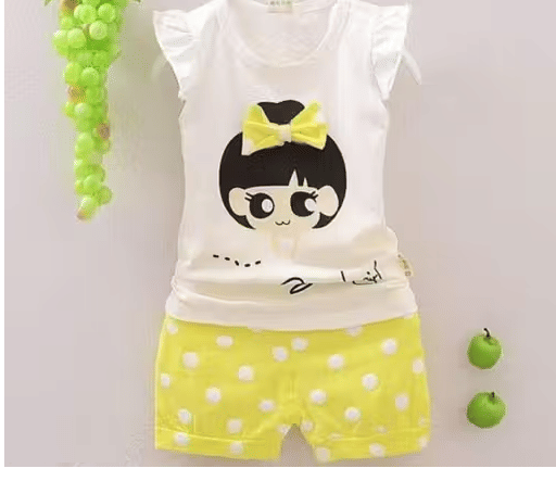     			WARSI BROTHER''S Pack of 1 Baby Girls Cotton Blend T-shirt & Shorts ( Yellow )