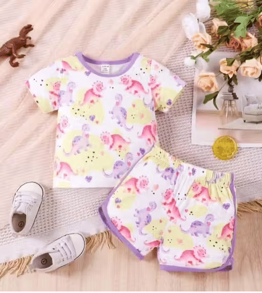     			WARSI BROTHER''S Pack of 1 Baby Girls Cotton Blend T-shirt & Shorts ( Purple )
