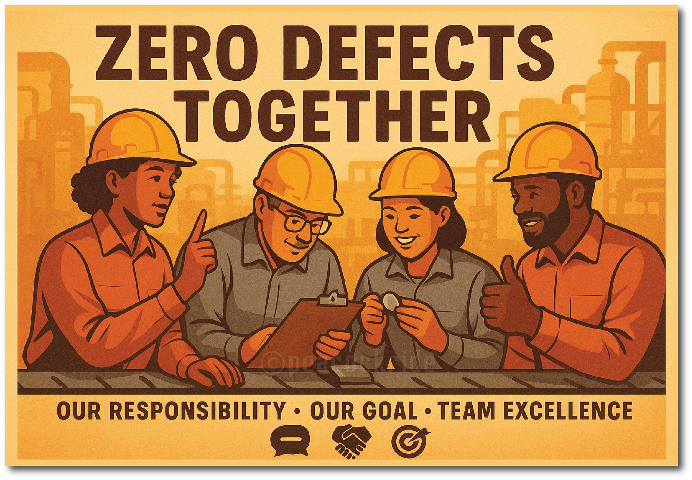 Zero Defects together I Team Work I Labor I Workplace I Industrial I Factory I Wall Poster Zero Defects together I Team Work I Labor I Workplace I Industrial I Factory I Wall Poster