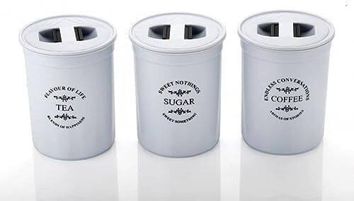     			deodap Plastic Grey Tea/Coffee/Sugar Container ( Set of 3 )