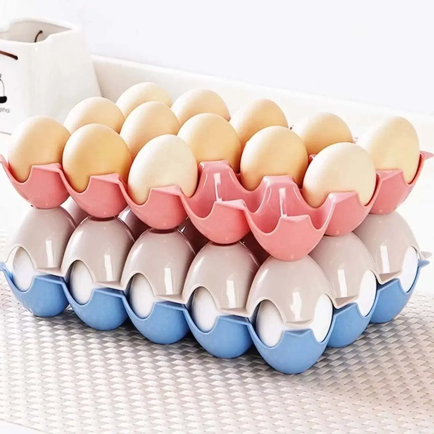     			deodap Plastic Multicolor Egg Container ( Set of 4 )