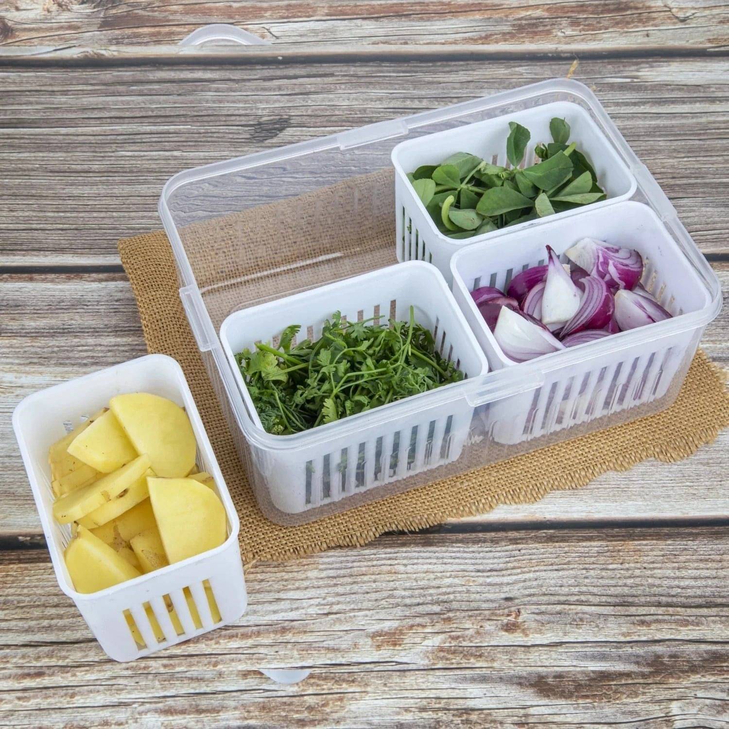     			deodap Plastic White Food Container ( Set of 1 )