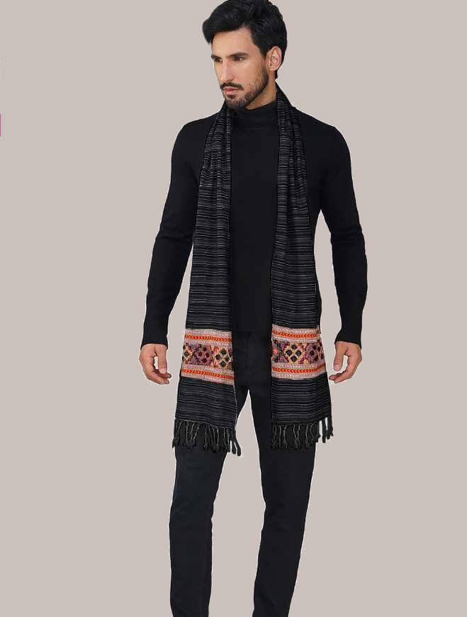     			nikline Dark Grey Woolen Men's Shawls ( Pack of 1 )