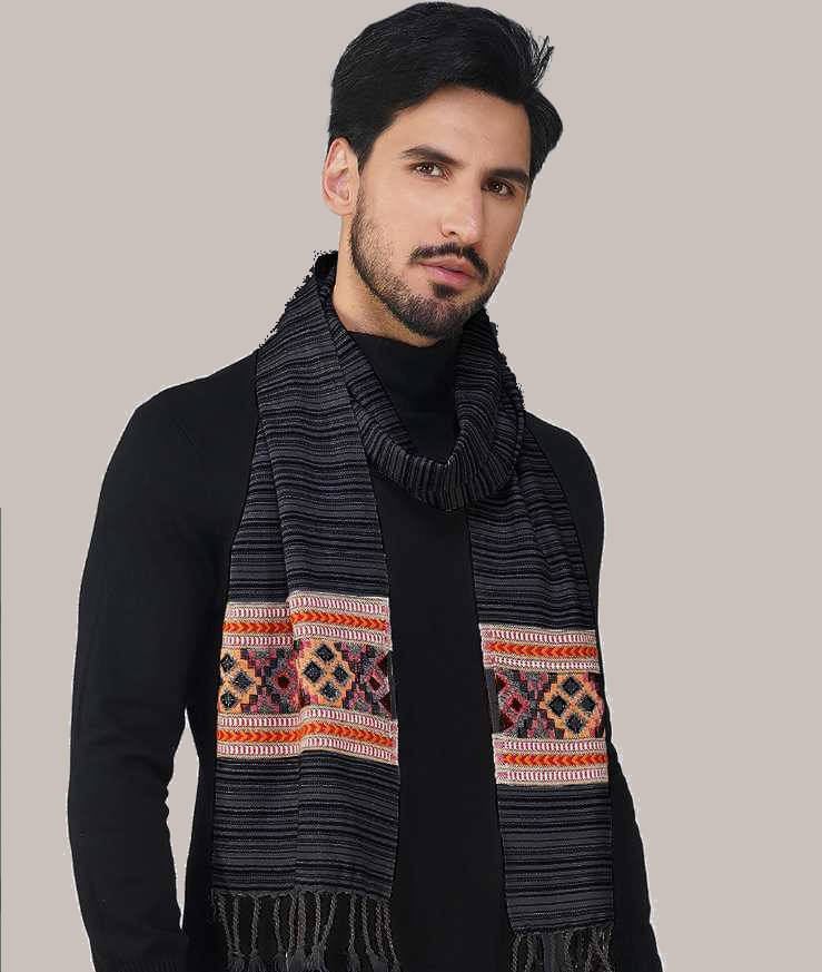     			nikline Dark Grey Woolen Men's Shawls ( Pack of 1 )