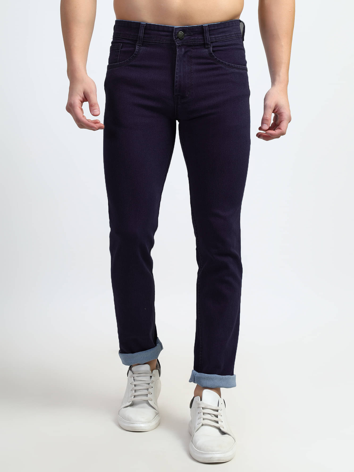plounge Regular Fit Clean Look Men's Jeans - Navy Blue ( Pack of 1 ) plounge Regular Fit Clean Look Men's Jeans - Navy Blue ( Pack of 1 )