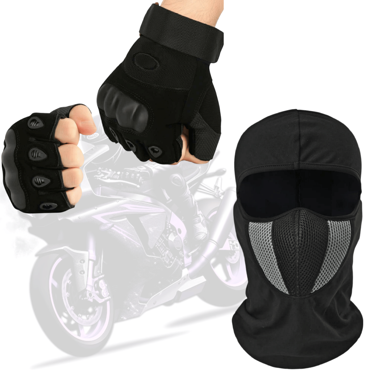     			Aksmit Half Finger Tactical Outdoor Breathable Gym & Fitness Full Cover Face Mask Cycling Riding for Men Women
