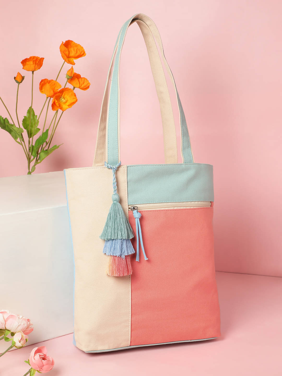     			Anekaant Shoulder Bag Canvas Set of 1 ( Coral )
