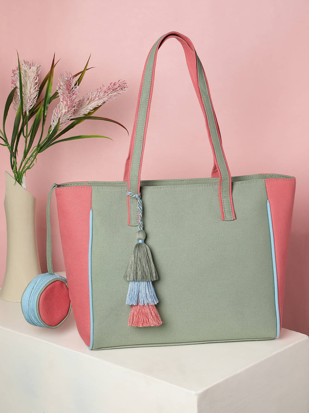     			Anekaant Tote Bag Canvas Set of 1 ( Green )