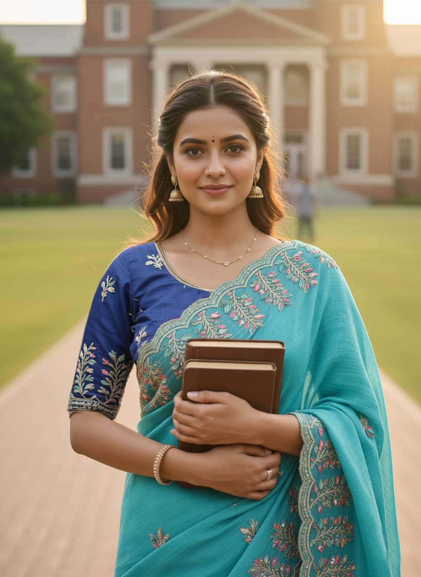     			Avenue Creation Chiffon Embroidered Regular Saree With Unstitched Blouse Piece ( Turquoise )