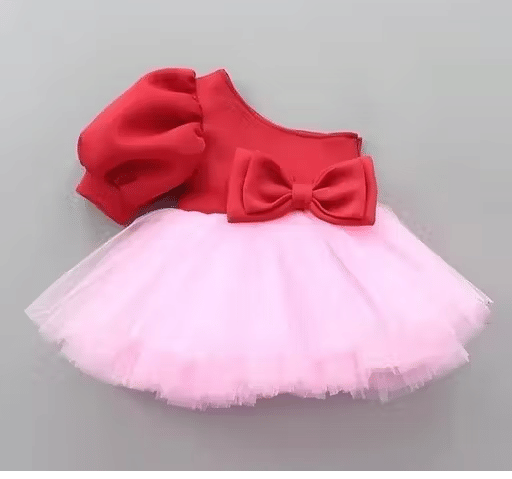     			BABU TABU Net Frock For Baby Girls ( Pack of 1 , Pink )