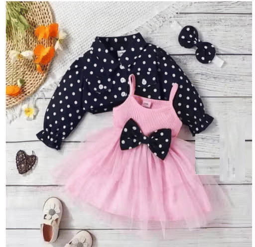     			BABU TABU Net Frock For Baby Girls ( Pack of 1 , Pink )