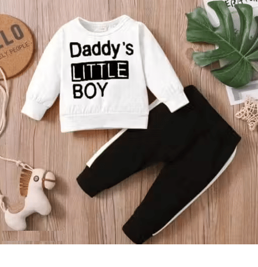 BABU TABU Pack of 1 Baby Boys Cotton Blend T-Shirt & Capris Set ( White )     			BABU TABU Pack of 1 Baby Boys Cotton Blend T-Shirt & Capris Set ( White )