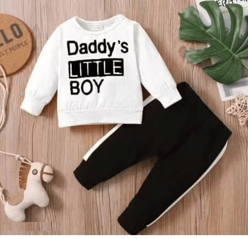 BABU TABU Pack of 1 Baby Boys Cotton Blend T-Shirt & Capris Set ( White )     			BABU TABU Pack of 1 Baby Boys Cotton Blend T-Shirt & Capris Set ( White )