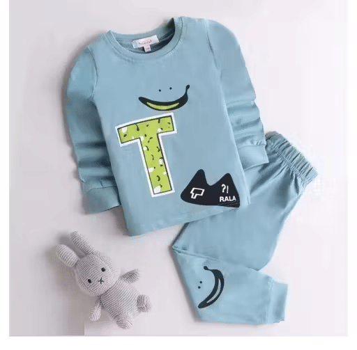 BABU TABU Pack of 1 Baby Boys Cotton Blend T-Shirt & Capris Set ( Blue )     			BABU TABU Pack of 1 Baby Boys Cotton Blend T-Shirt & Capris Set ( Blue )