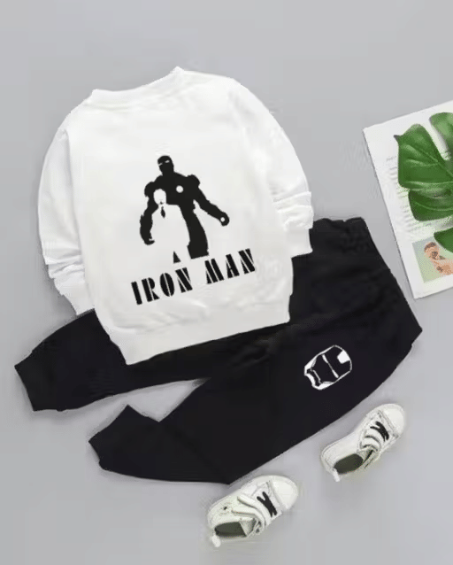 BABU TABU Pack of 1 Baby Boys Cotton Blend T-Shirt & Capris Set ( White )     			BABU TABU Pack of 1 Baby Boys Cotton Blend T-Shirt & Capris Set ( White )