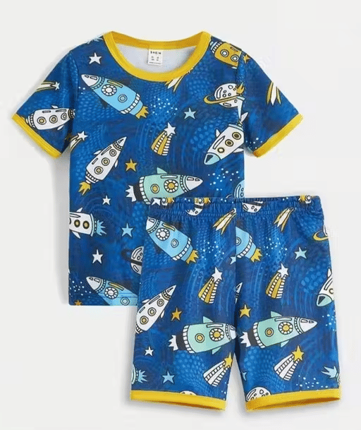     			BABU TABU Pack of 1 Baby Boys Cotton T-Shirt & Shorts Set ( Blue )