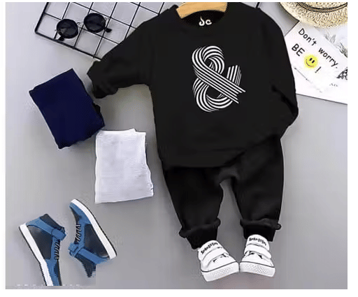 BABU TABU Pack of 1 Baby Boys Cotton Blend T-Shirt & Capris Set ( Black ) BABU TABU Pack of 1 Baby Boys Cotton Blend T-Shirt & Capris Set ( Black )