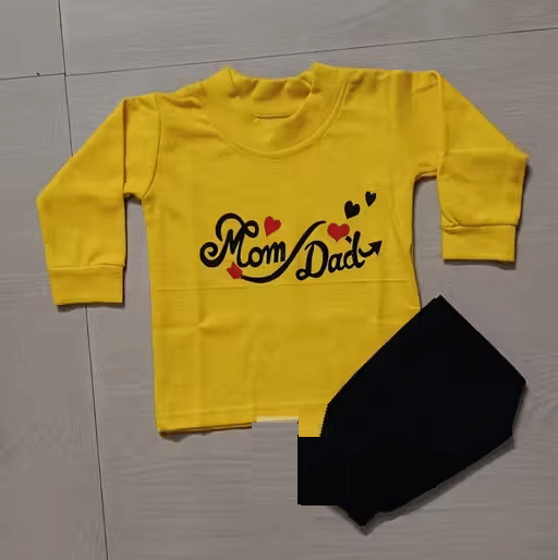     			BABU TABU Pack of 1 Baby Boys Cotton Blend T-Shirt & Capris Set ( Yellow )