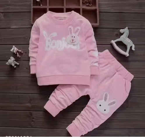     			BABU TABU Pack of 1 Baby Boys Cotton T-Shirt & Trackpants Set ( Pink )