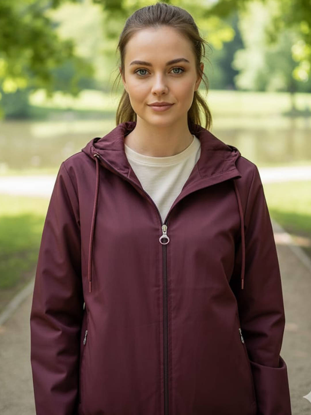     			BLISS BOYS Women Hooded Bomber Jacket ( Maroon )