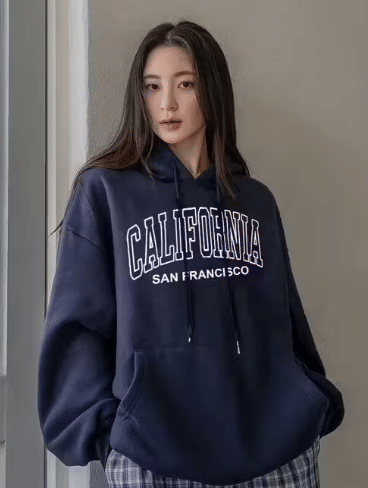 BOUNCE BACK Women Cotton Blend Hooded Sweatshirt For Light Winters ( Navy )     			BOUNCE BACK Women Cotton Blend Hooded Sweatshirt For Light Winters ( Navy )