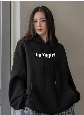 BOUNCE BACK Women Cotton Blend Hooded Sweatshirt For Light Winters ( Black ) BOUNCE BACK Women Cotton Blend Hooded Sweatshirt For Light Winters ( Black )