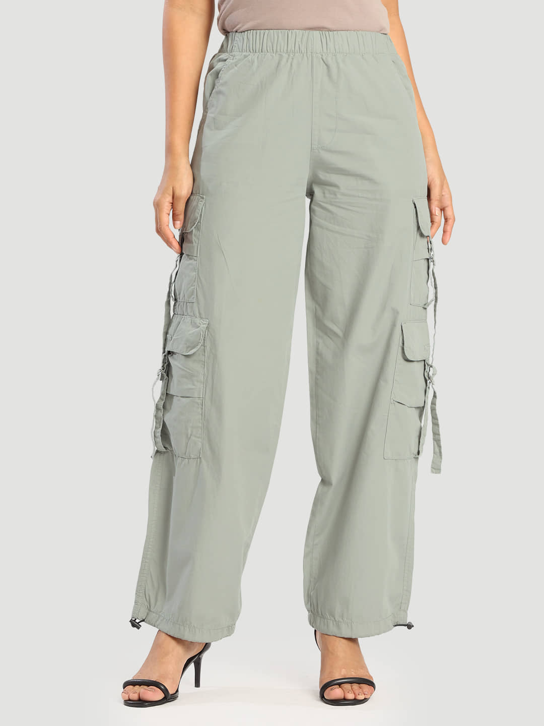Bene Kleed Women Cotton Cargos Trousers ( Grey ) - Trousers | Buy online on ZillyBuy