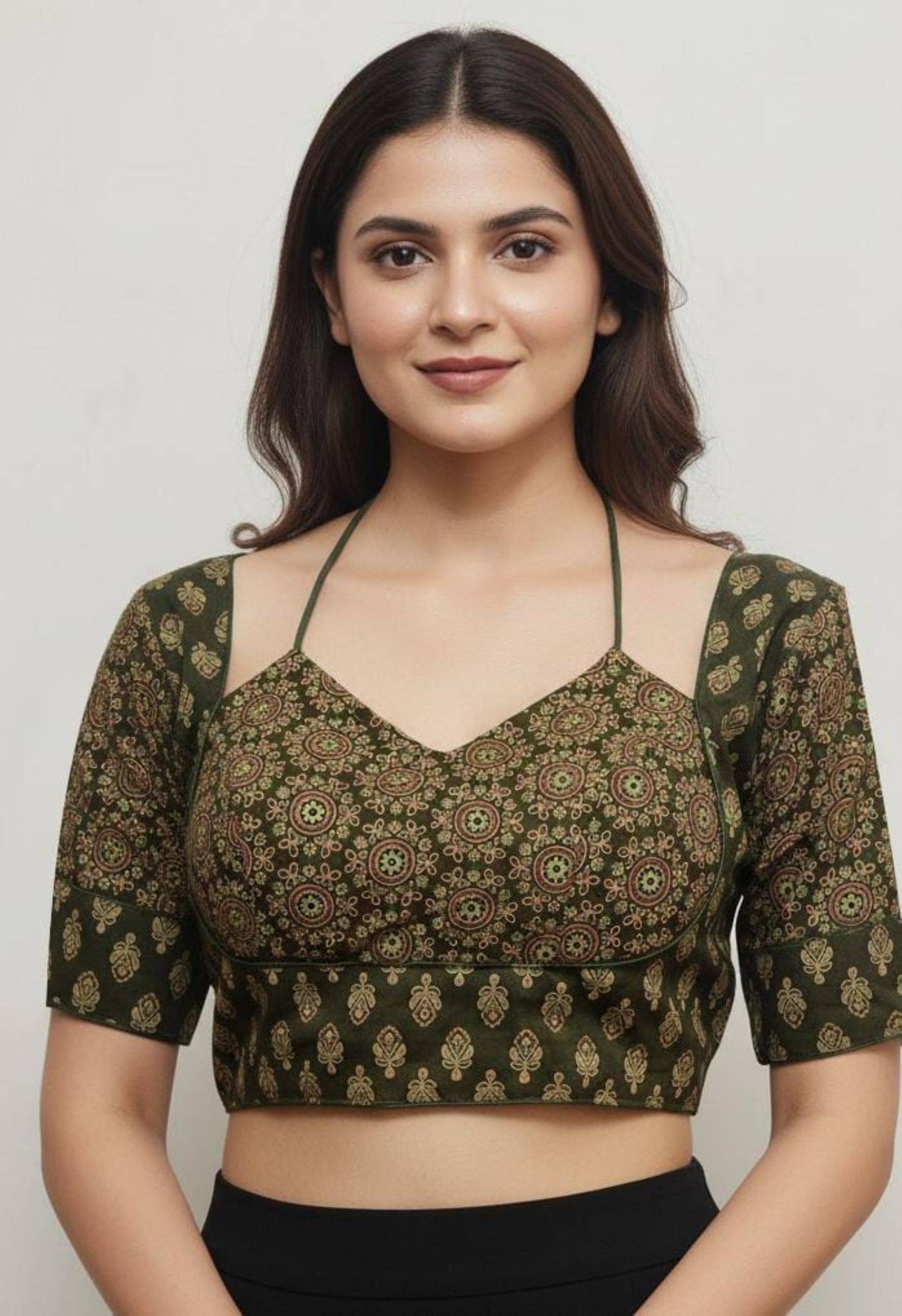 Bigbest Feb Cotton Readymade with Pad Halter Neck Women's Blouse ( Mint Green ) Bigbest Feb Cotton Readymade with Pad Halter Neck Women's Blouse ( Mint Green )