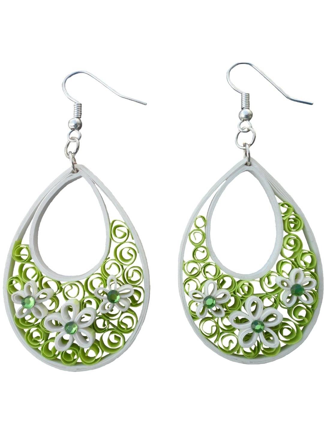     			Designer's Collection Green Drop Earrings ( Pack of 1 )