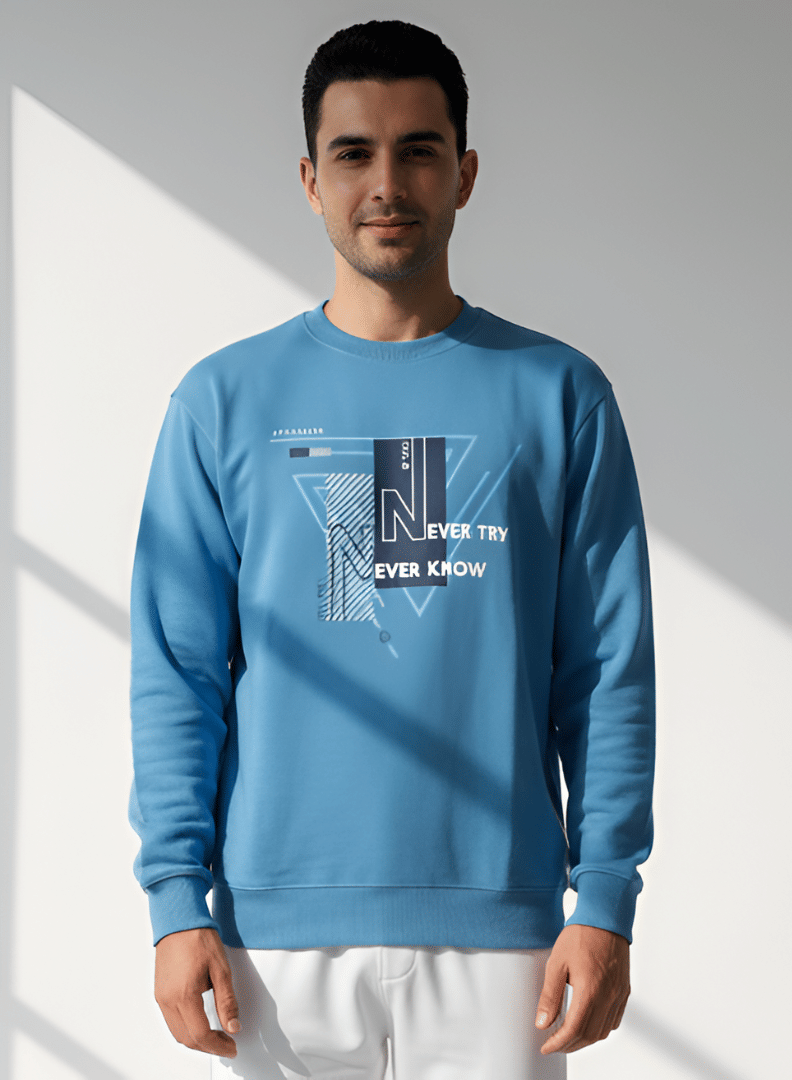 Dollar Cotton Blend Round Neck Men's Sweatshirt - Blue ( Pack of 1 )
