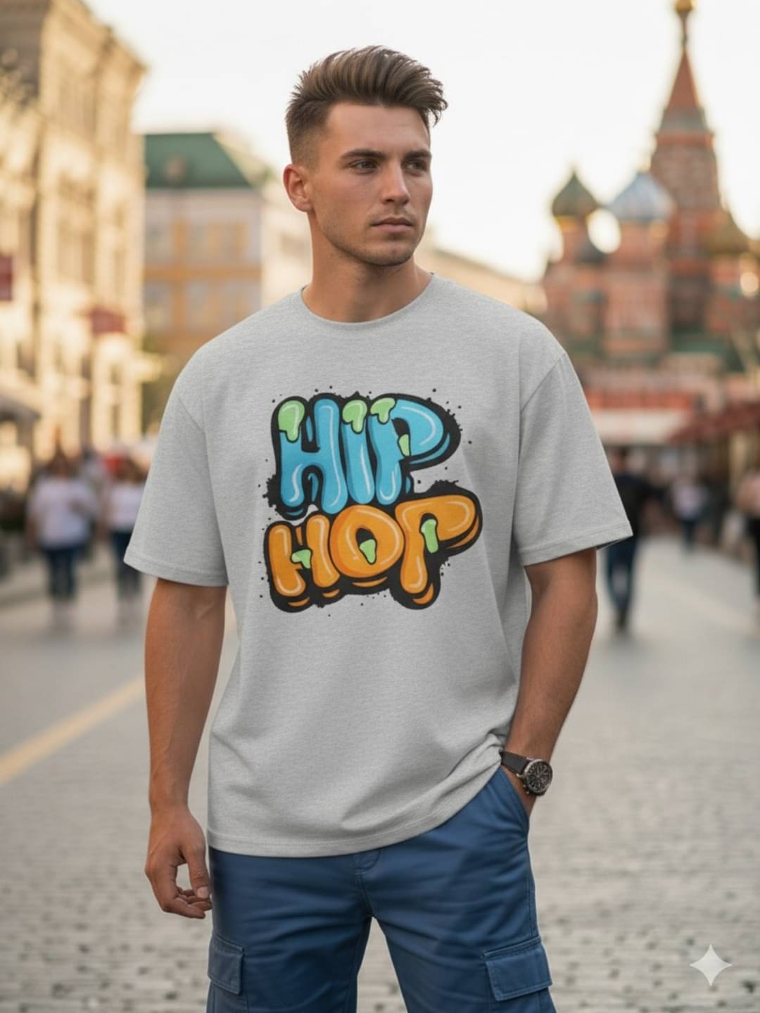 ELBATROSS Men Cotton Blend Oversized Fit Printed T-Shirt ( Grey ) ELBATROSS Men Cotton Blend Oversized Fit Printed T-Shirt ( Grey )