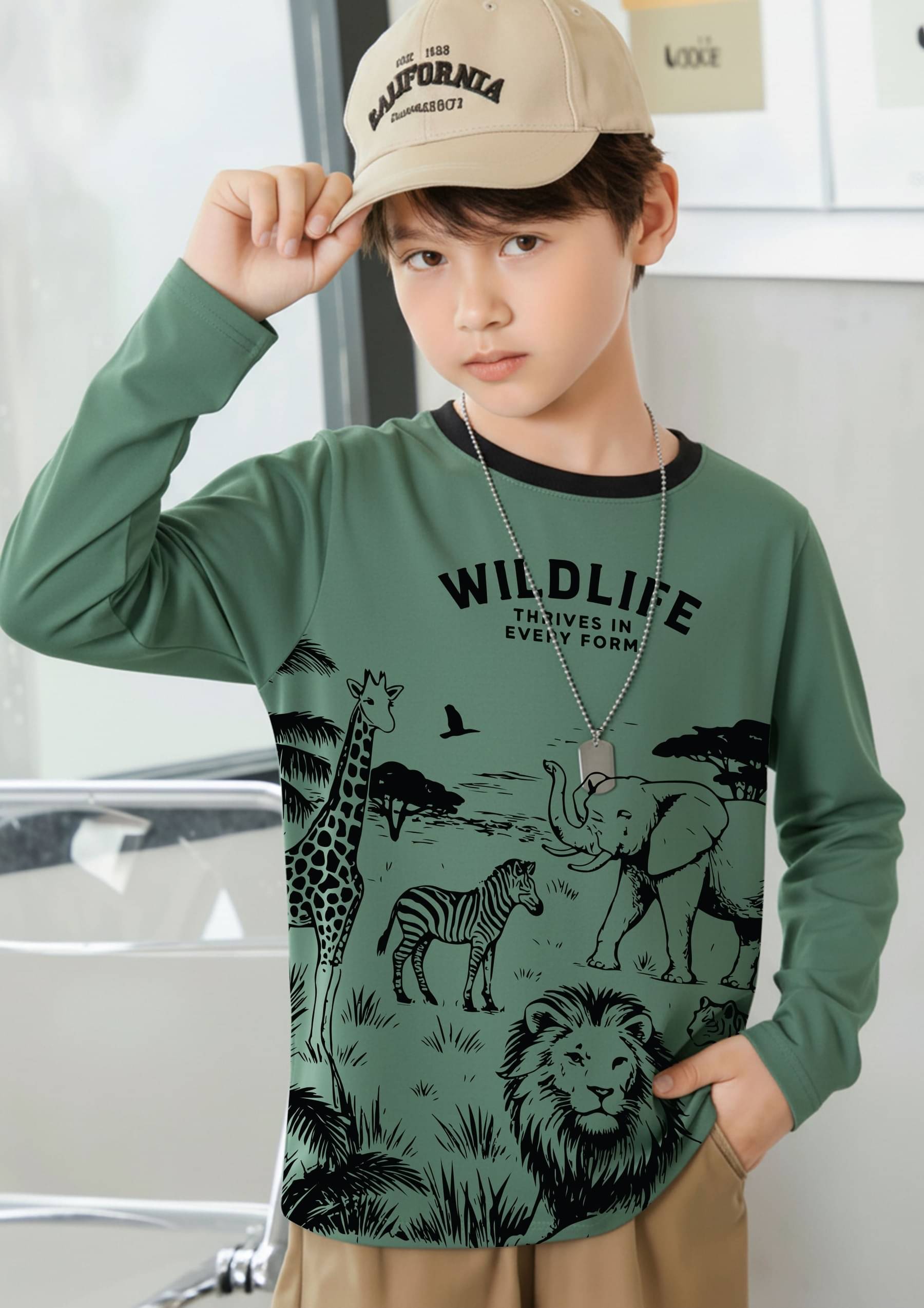     			FROSEN FOX Pack of 1 Boys Cotton T-Shirt ( Green )