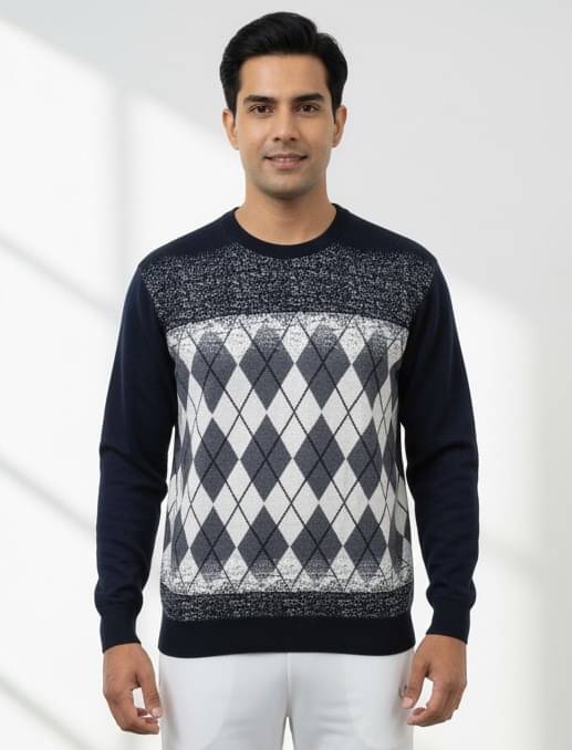     			Force NXT Cotton Blend Round Neck Men's Sweatshirt - Navy ( Pack of 1 )