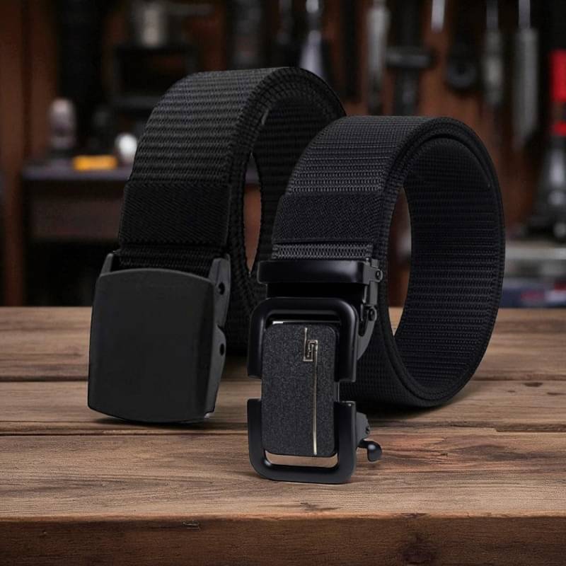 Generic - Black Canvas Men's Casual Belt ( Pack of 2 ) Generic - Black Canvas Men's Casual Belt ( Pack of 2 )
