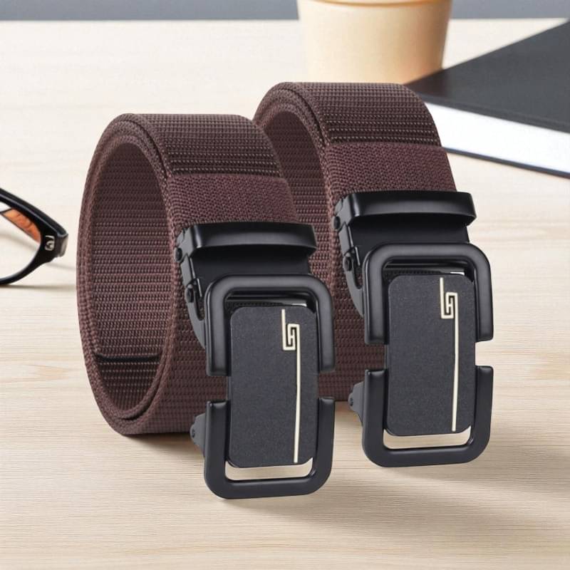     			Generic - Brown Canvas Men's Casual Belt ( Pack of 2 )
